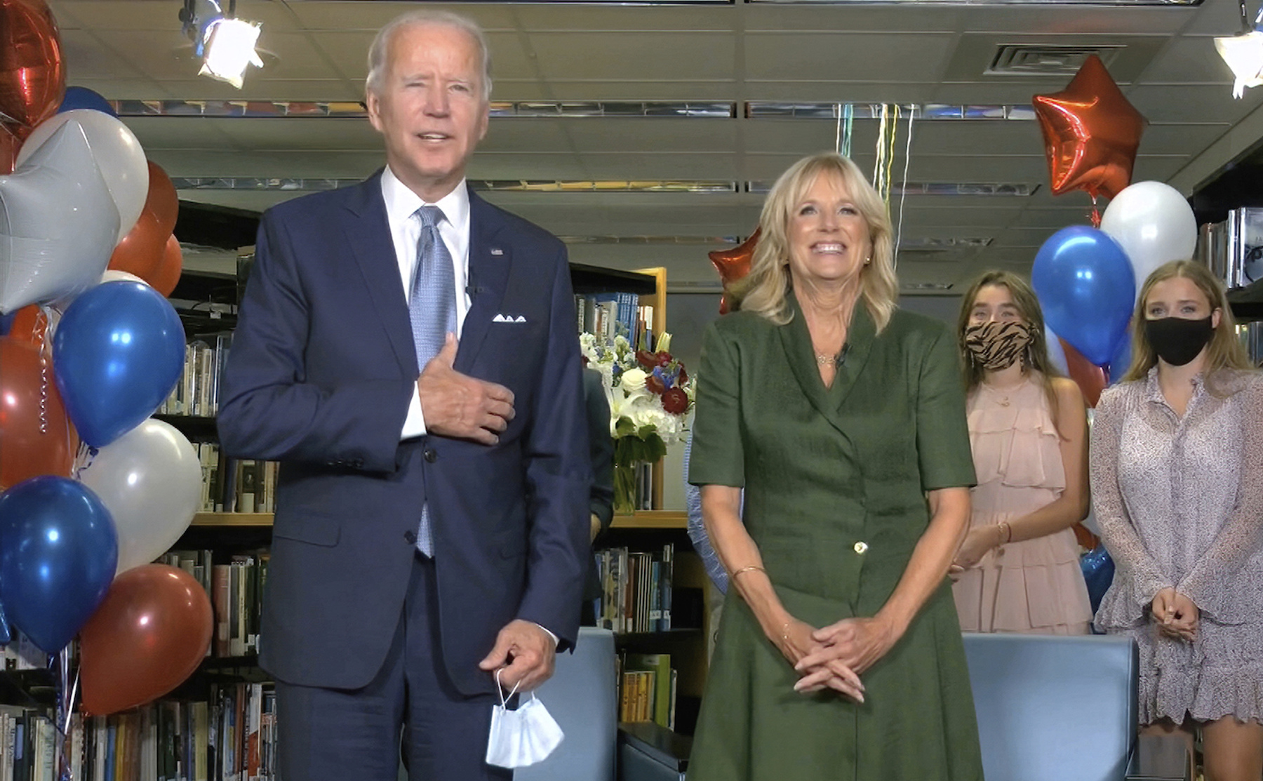 BIden happy DNC acceptance library