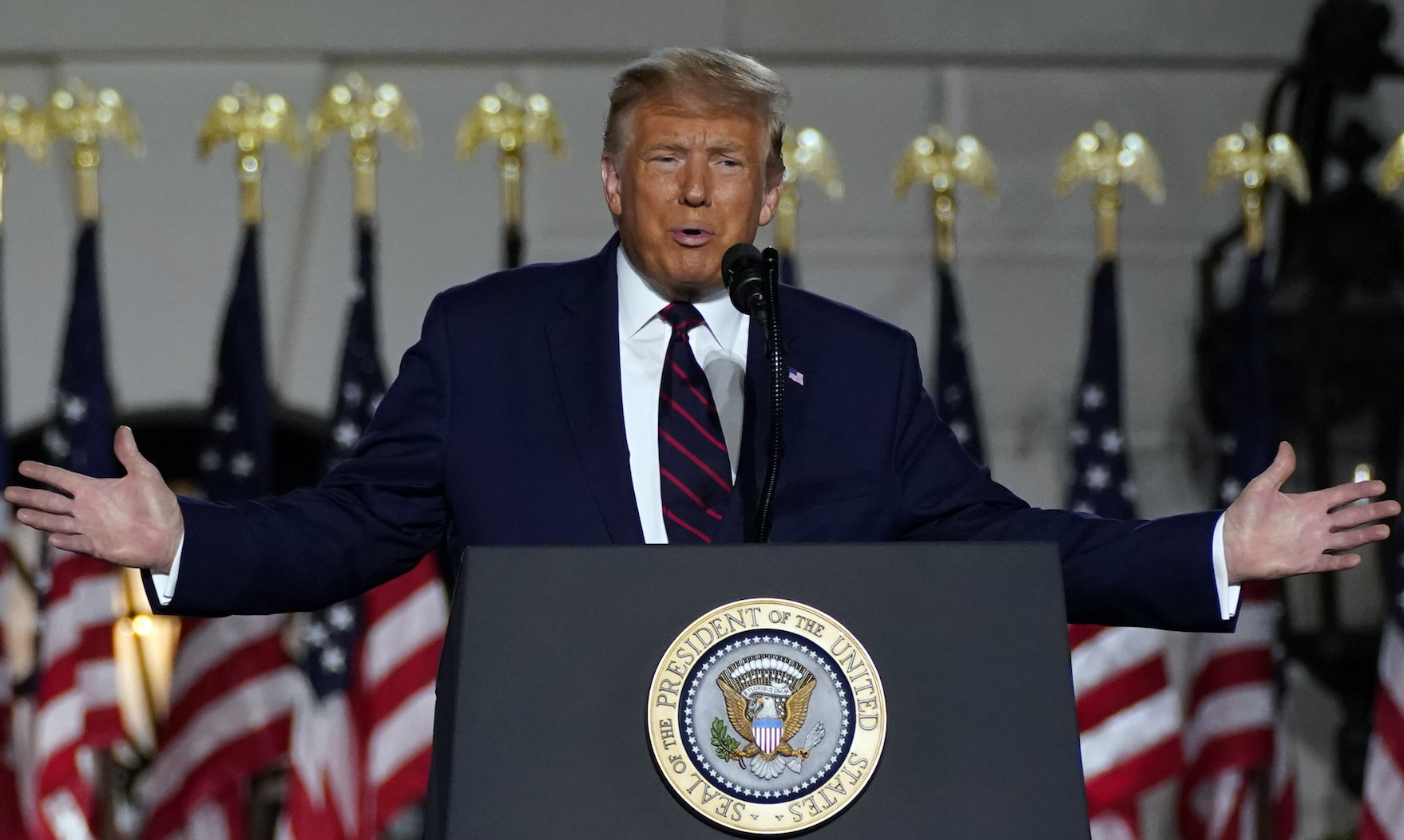Trump at RNC podium, alt view