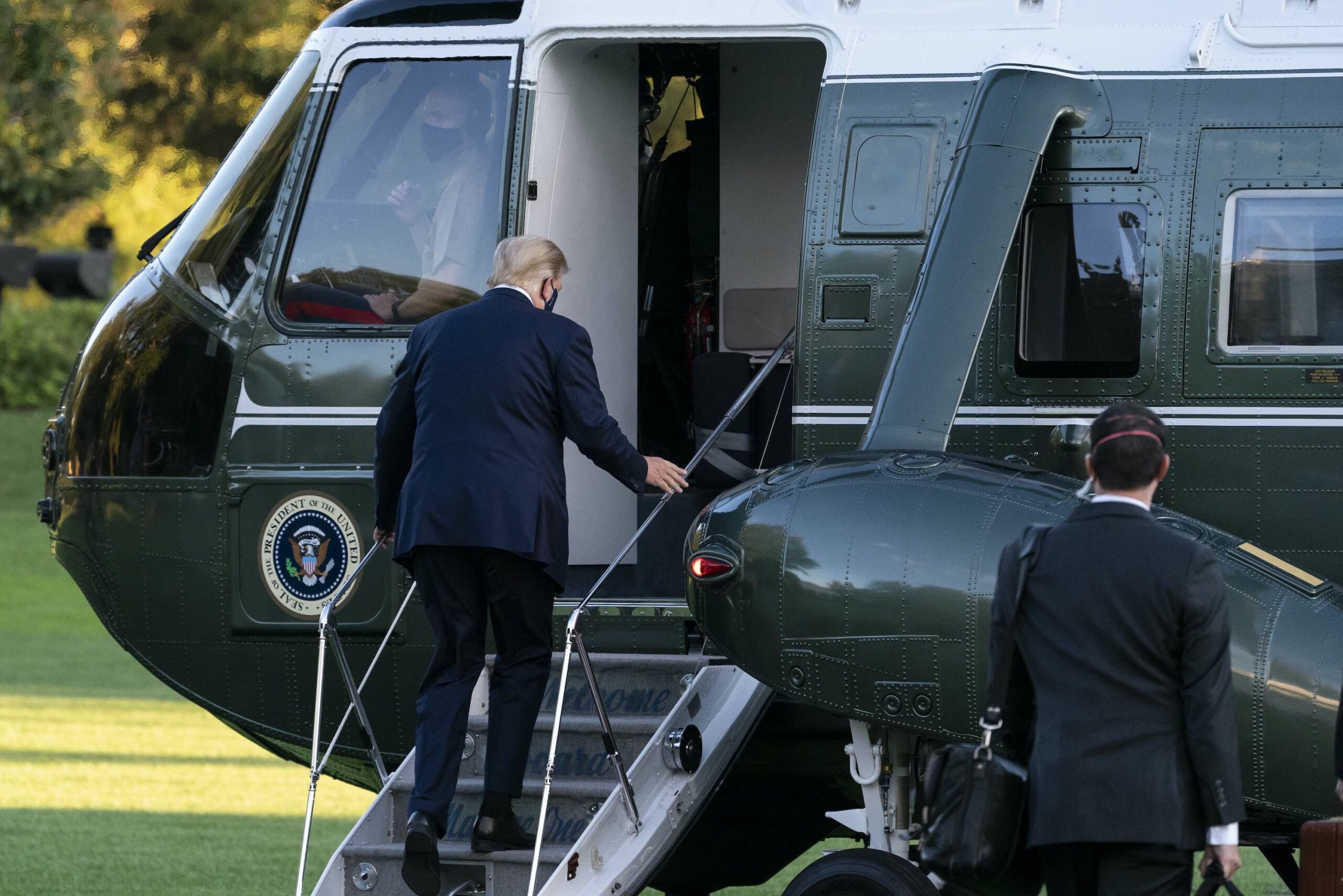 Trump boarding Marine One photo
