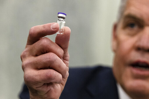 pfizer vaccine vial at senate hearing