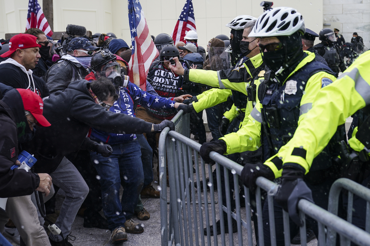Police clash with Trump supporters Jan. 6 art