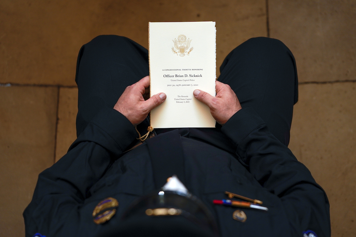 Brian Sicknick memorial photo for Patriot Purge wrap story