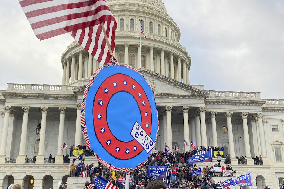 QAnon sign Jan. 6 art