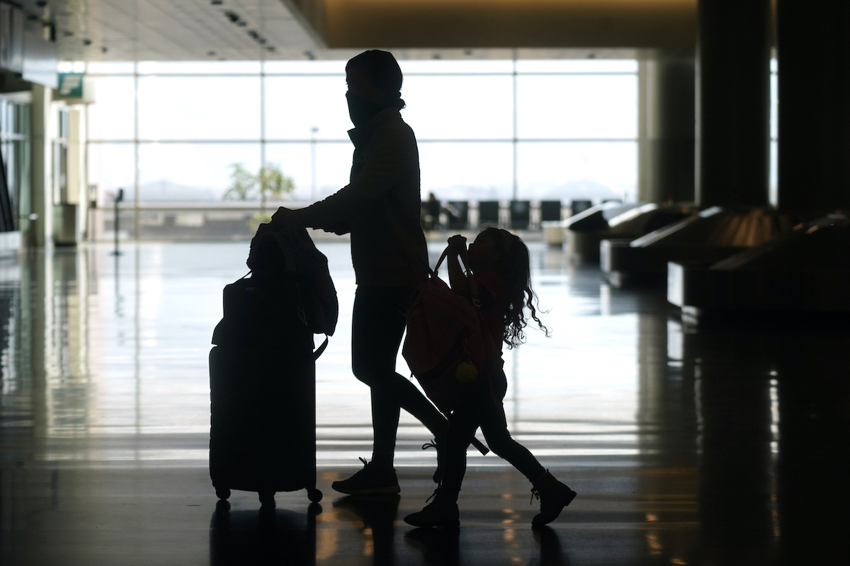 Salt Lake City airport travelers on March 17, 2021