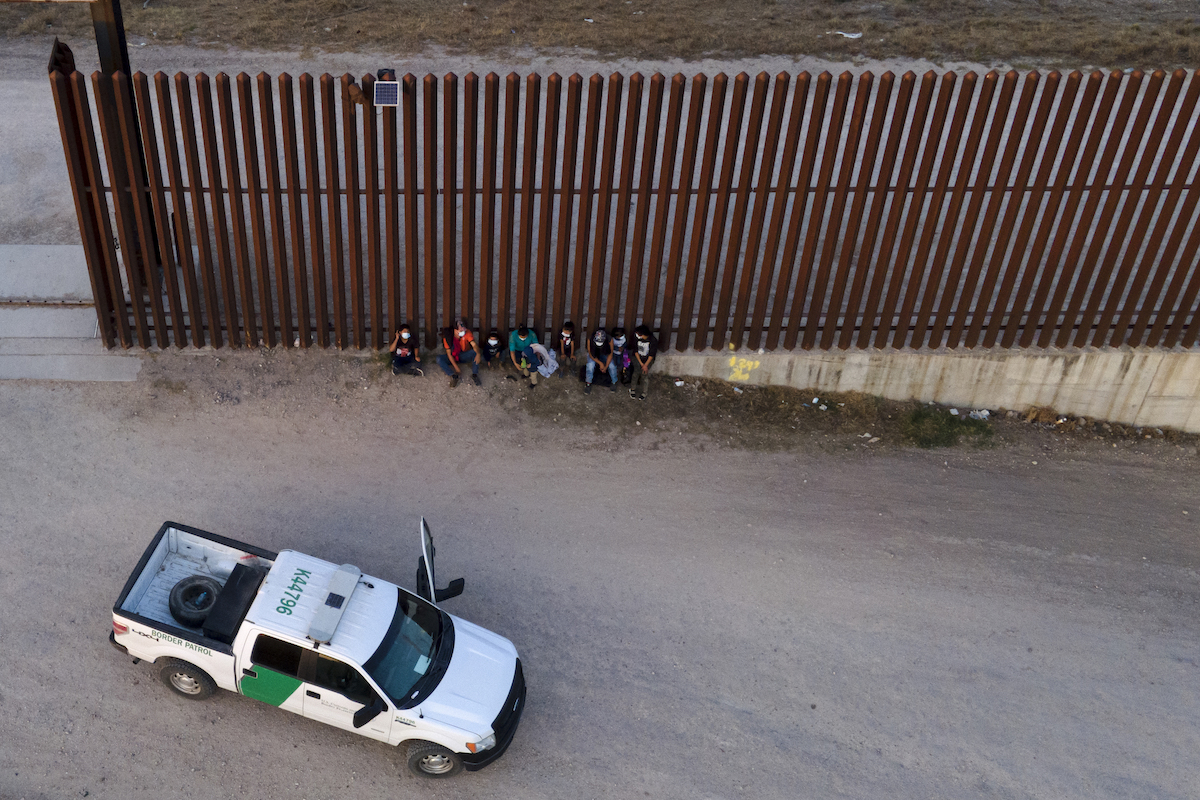 CBP truck at border wall March 21, 2021