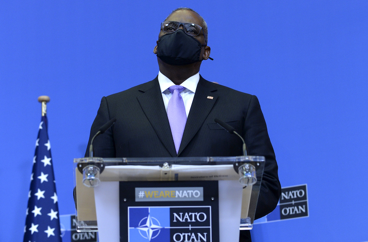 Lloyd Austin NATO Brussels 2021 art