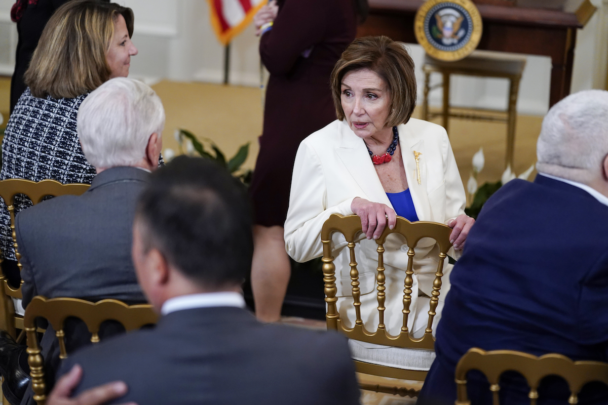 Pelosi Hate Crimes event White House May 20, 2021 art