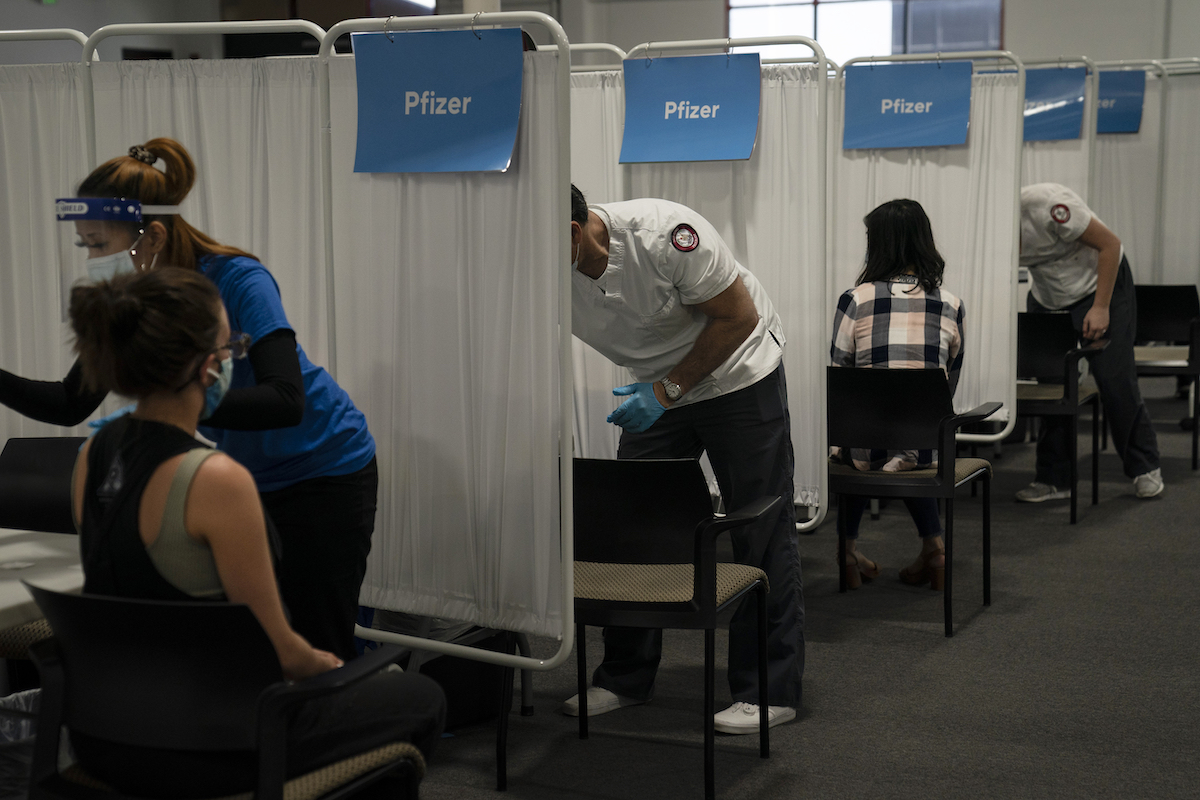 Pfizer vaccine administration California May 2021 art