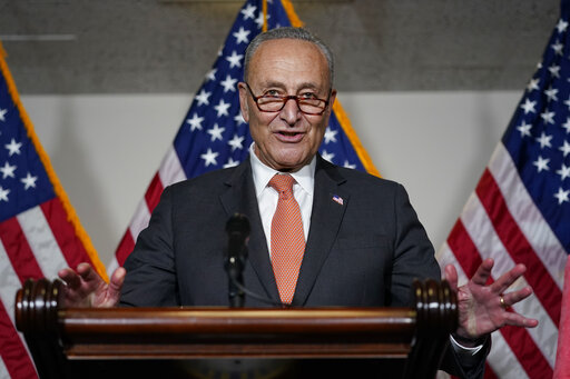 Schumer speaking at presser