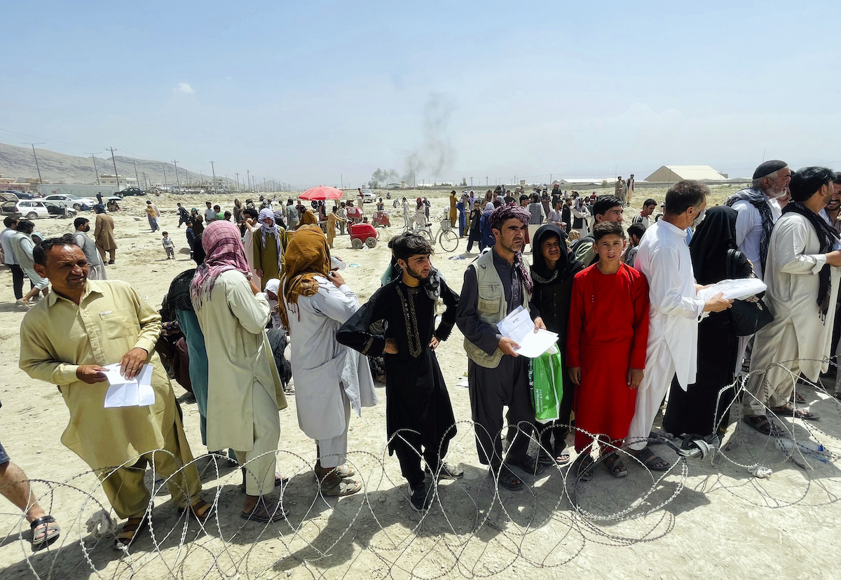 Afghans at airport in Kabul Aug 17 2021