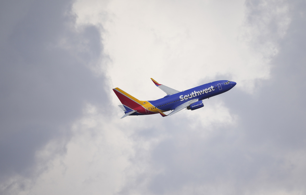 Southwest Airlines plane in air Sept. 14, 2021
