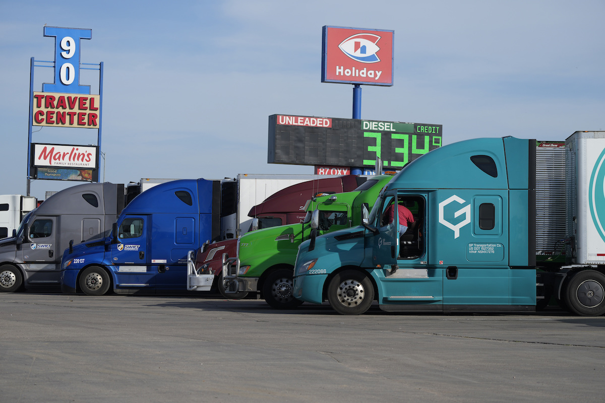 Global supply chain trucks October 2021