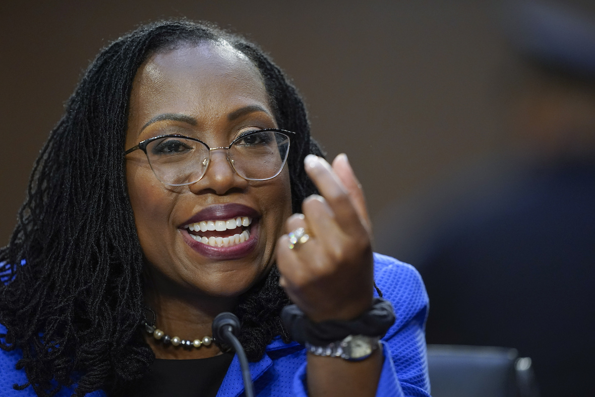 Ketanji Brown Jackson hearings smiling photo