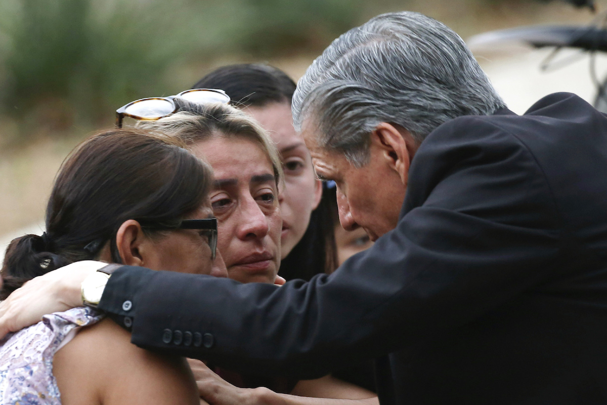 Families hug Uvalde Texas school shooting