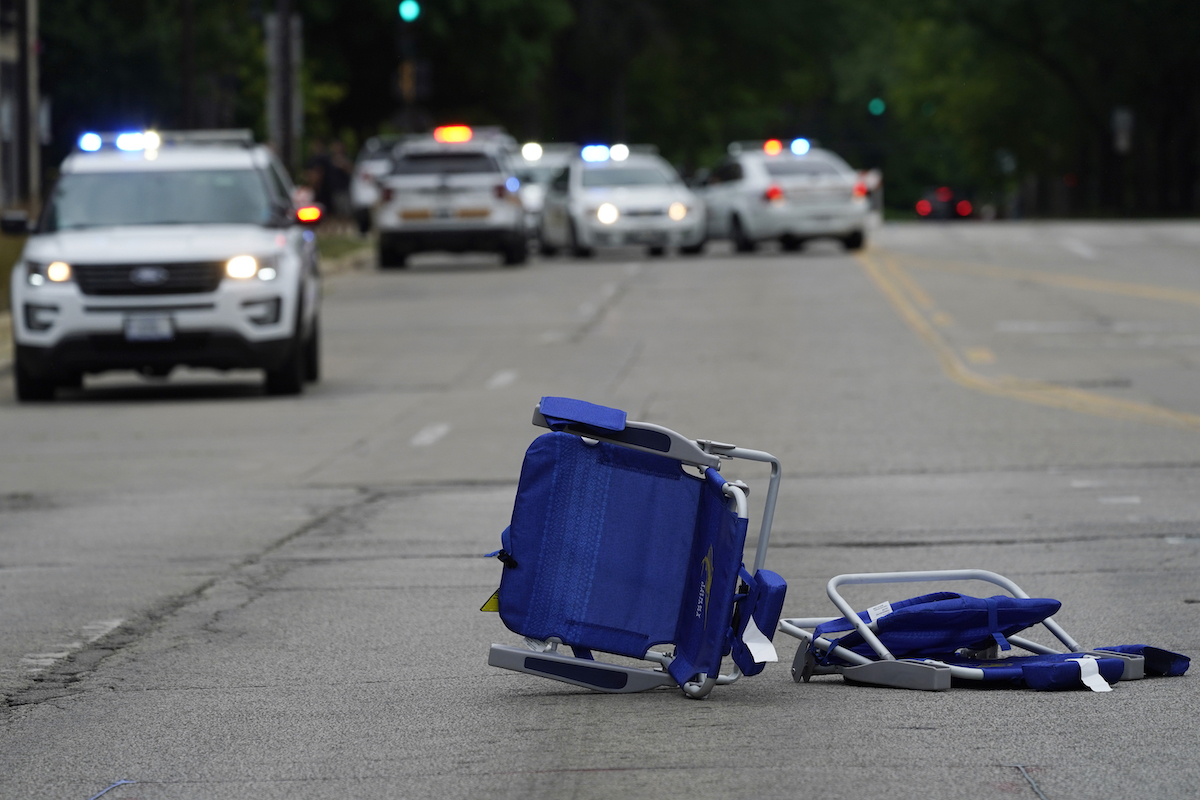 Empty chair in street after July 4 mass shooting Highland Park