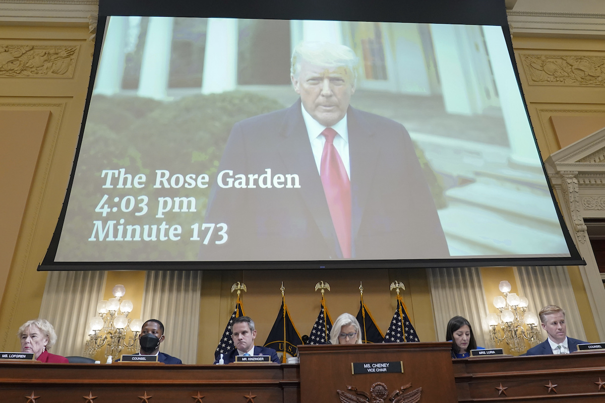 Jan 6 hearing: Trump recording Rose Garden speech July 21
