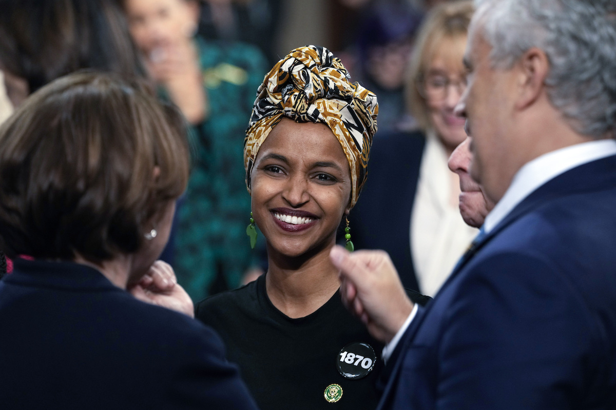 Rep Ilhan omar at SOTU 2023 1870 pin