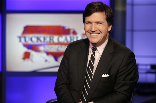 Tucker Carlson on set