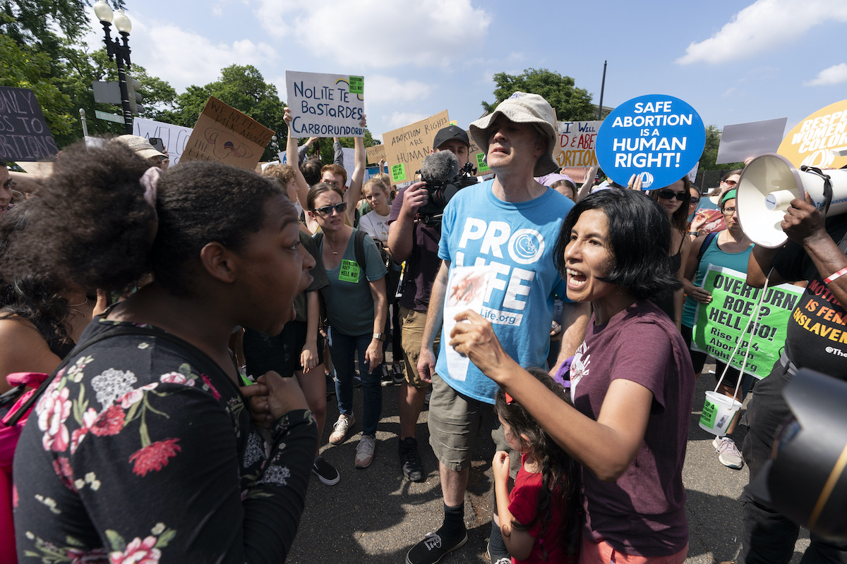 Abortion demonstrators both sides June 24, 2022
