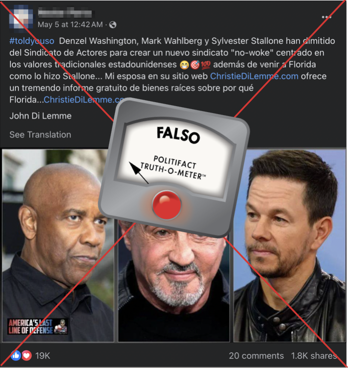 Español: Grafico de actores dejando su sindicato 5/10/24