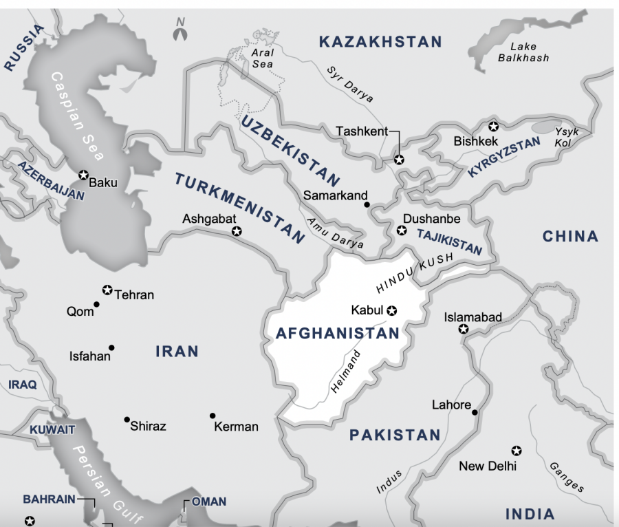 Map of Afghanistan region