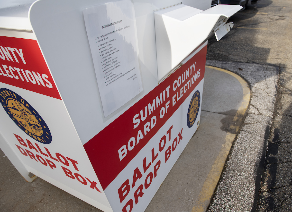 Ballot drop box in Akron Ohio 2-5-22