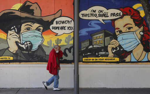 Austin Texas mural with face masks covid
