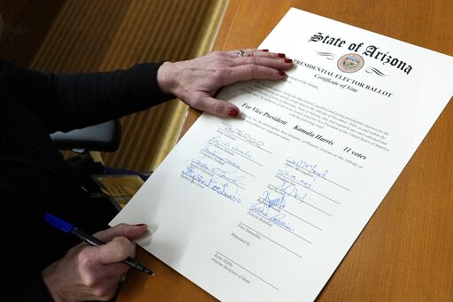 Arizona woman signs electoral certificate 2020