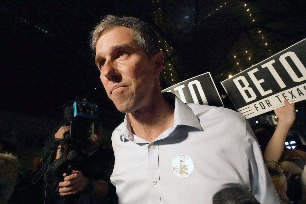 Beto O'Rourke Texas Democrat gubernatorial candidate during primary election night on March 1, 2022