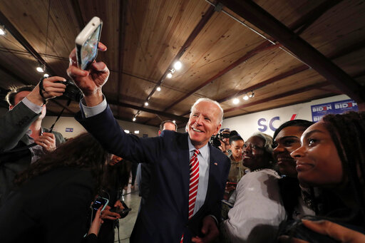 Biden with supporters in Columbia SC Feb. 11 2020