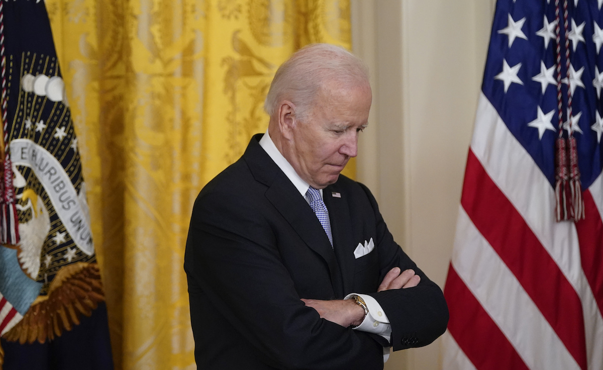 Biden waits to speak at WH east room
