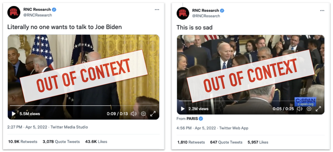 Biden Obama RNC tweets marked