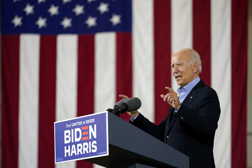 Biden in PA with flag Sept. 30 2020