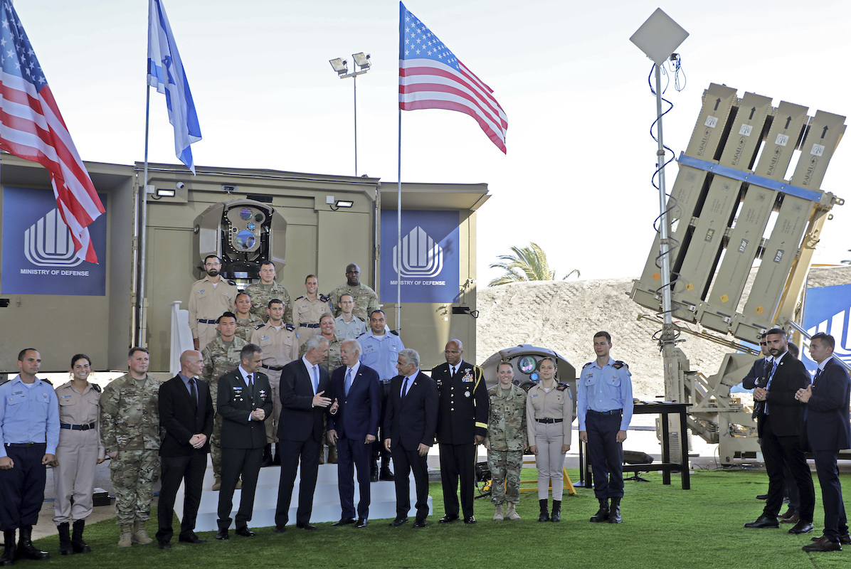 Biden tours Iron Beam and Iron Dome defense systems, July 13, 2022