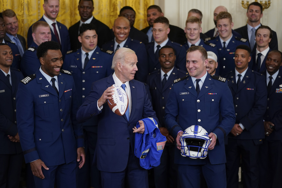 Biden with Air Force Falcons, 4-28-2023