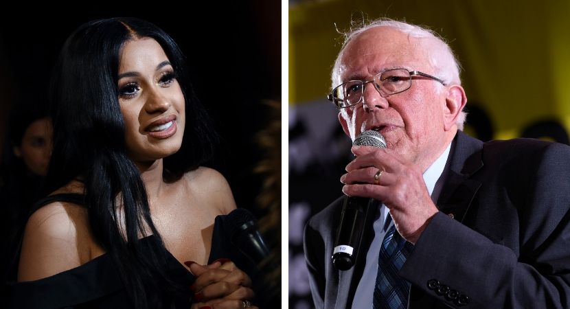 Cardi B and Bernie Sanders