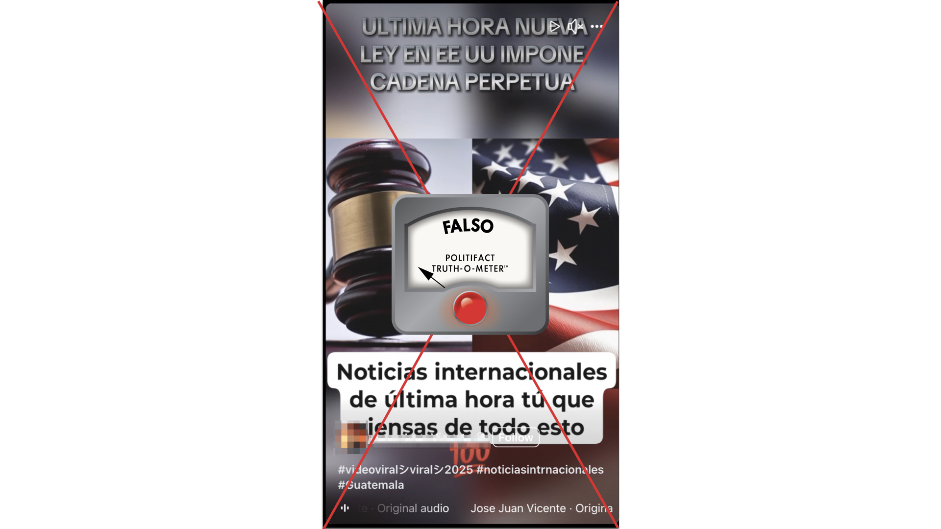 Grafico falso de cadena perpetua para migrantes