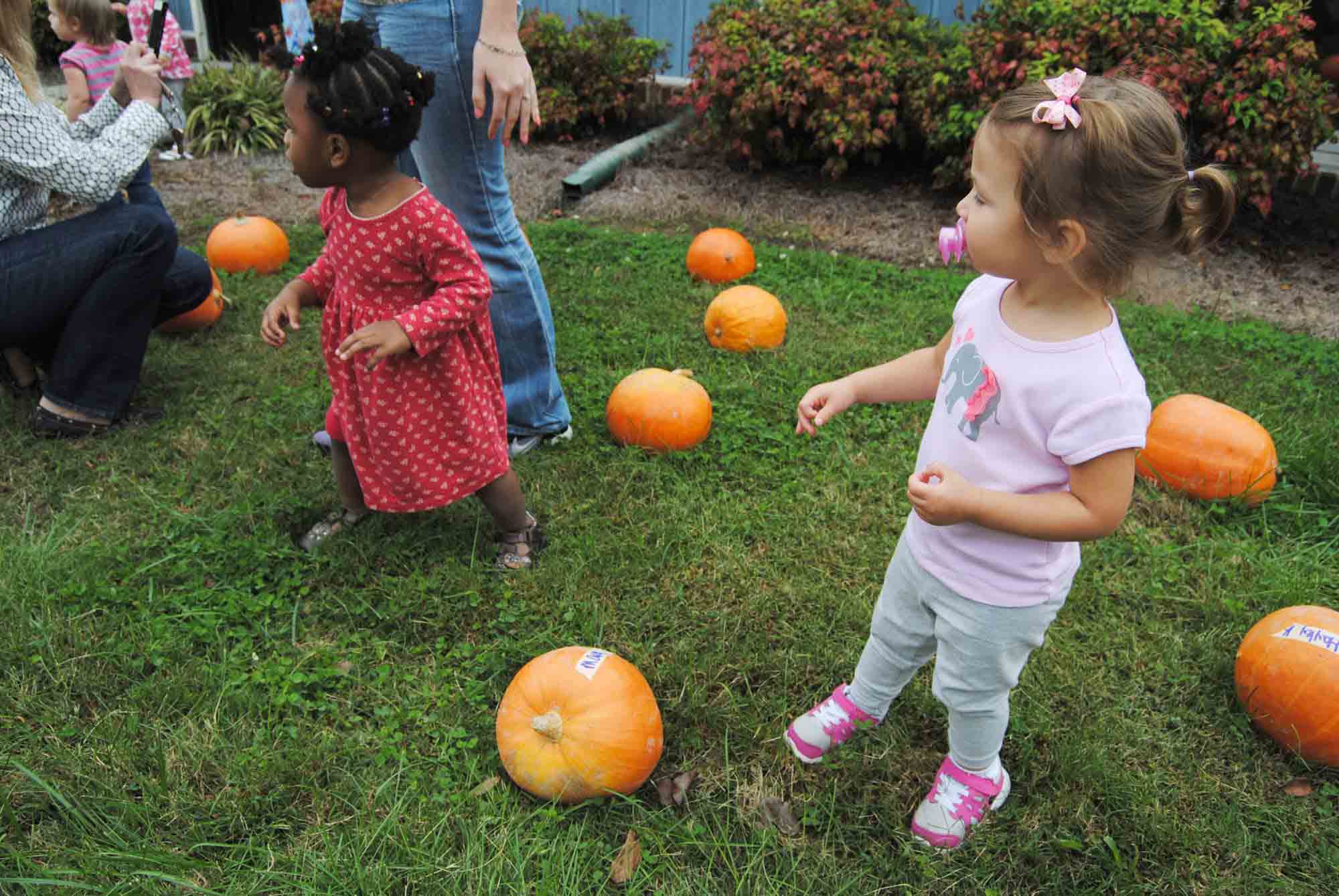 Child care at pumpkin patch