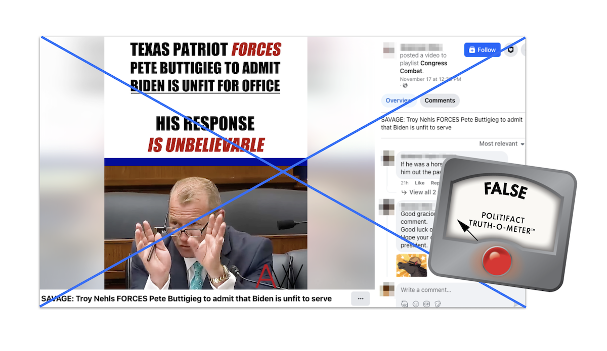 Claim about Buttigieg admitting Biden is unfit for office