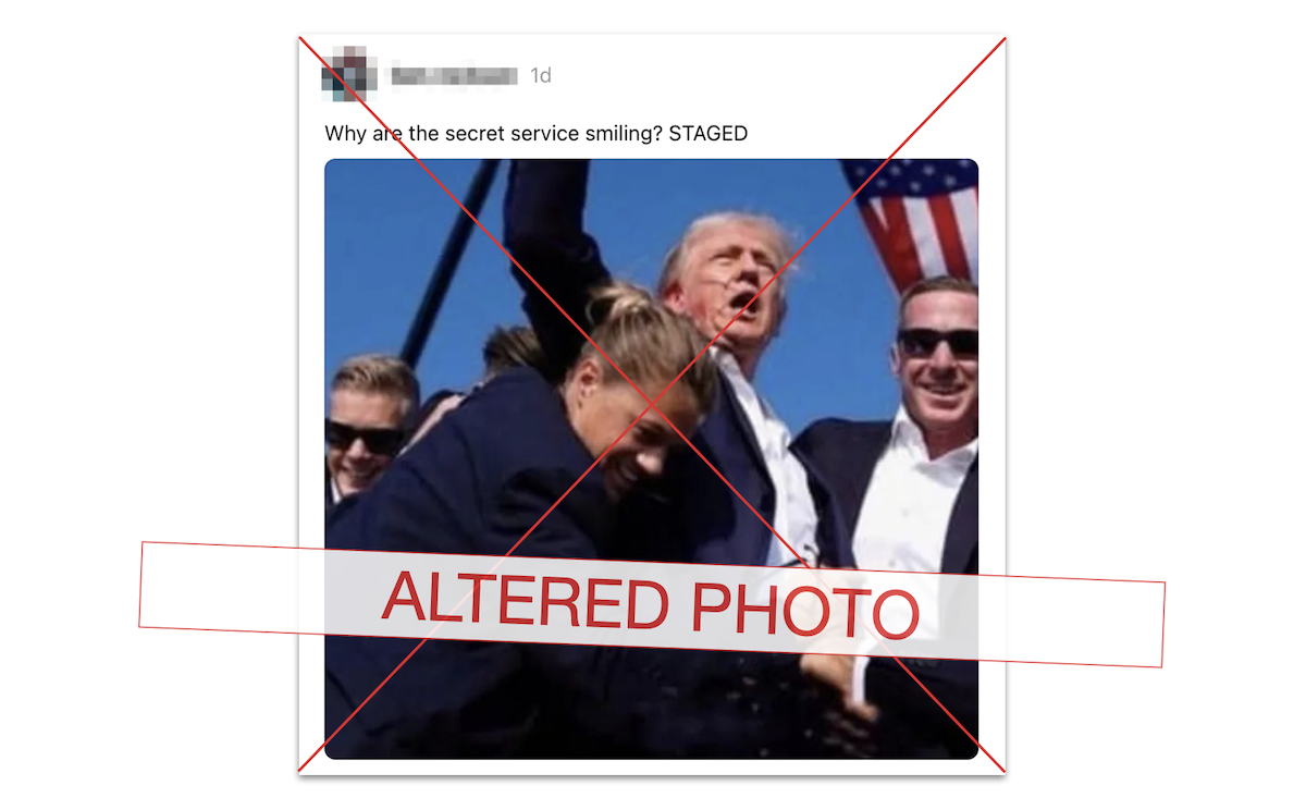 Claim about Secret Service agents smiling, with description, 7-15-2024