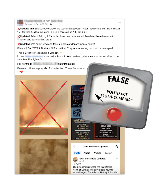 Claim about Smokehouse Creek fire, with false logo, 2-29-24