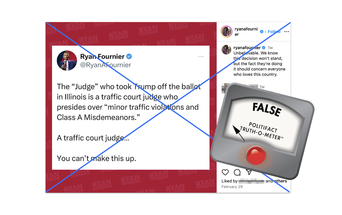 Claim about Tracie Porter, with False logo, 03-08-2024