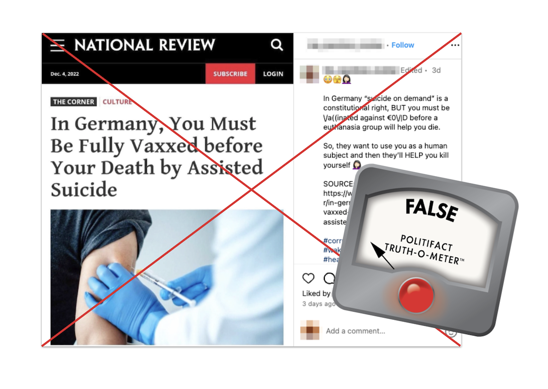 Claim about assisted suicide in Germany