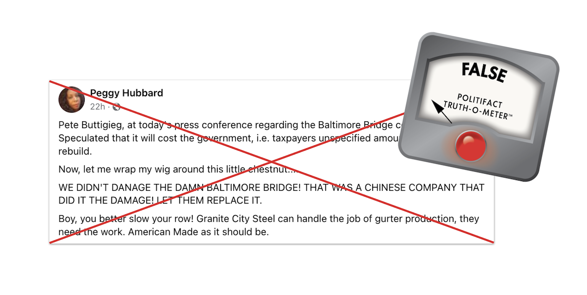 Claim about ownership of the Dali, with False logo, 3-28-2024