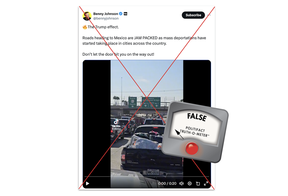 Claim about roads to Mexico, with False graphic, 01-24-2025