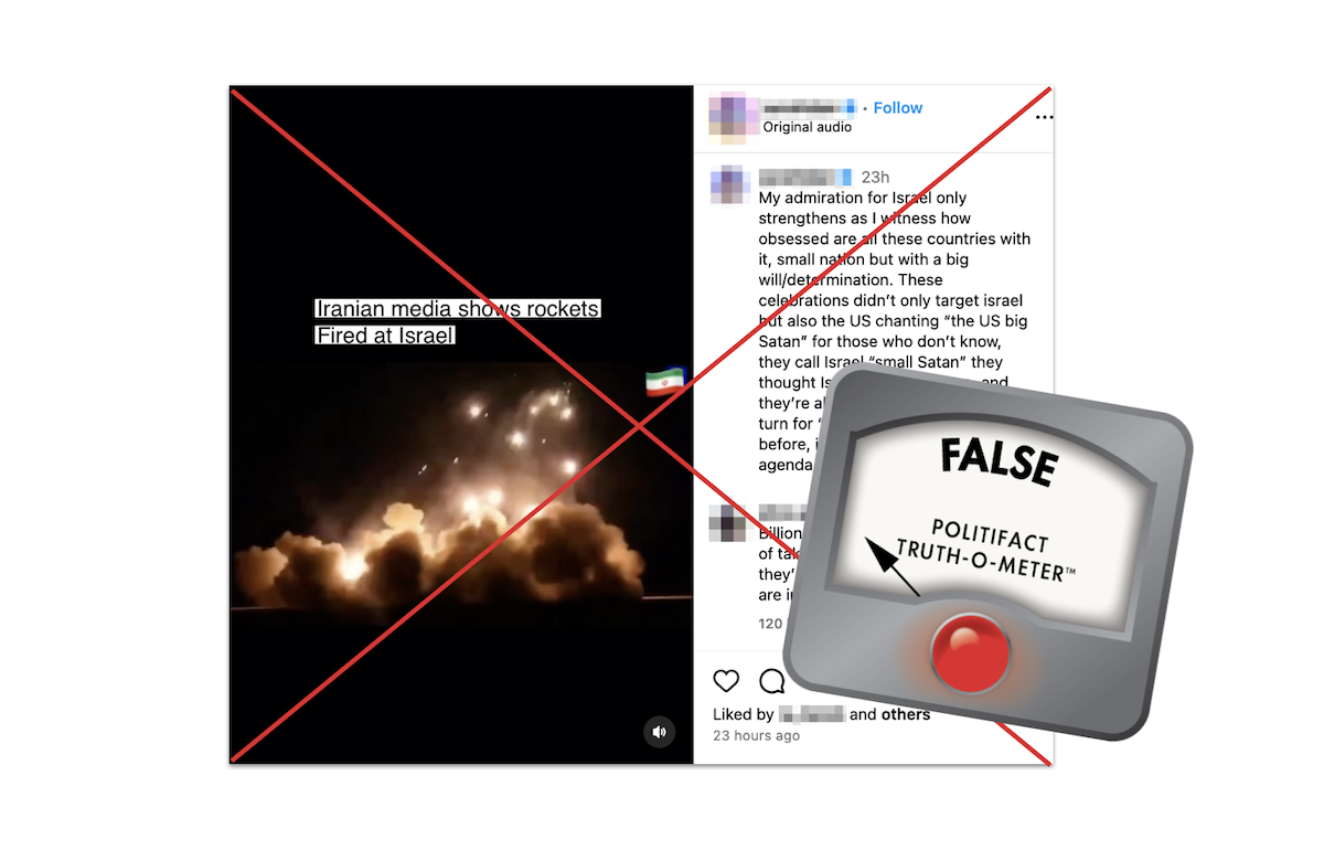 Claim about video of rockets after Iran attack, 4-15-2024