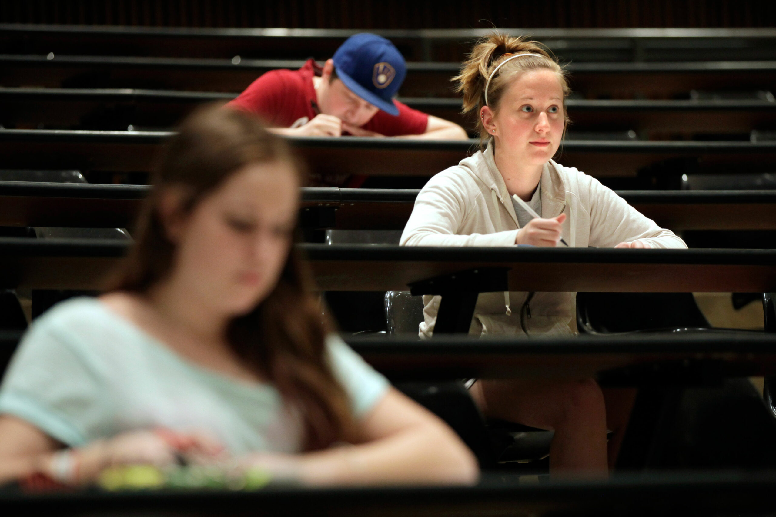 College student in lecture hall