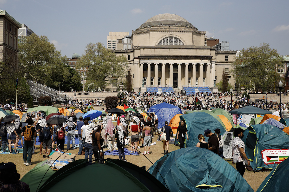 Columbia students protest encampment, 4-29-2024