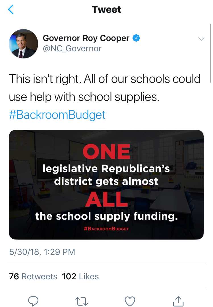 Cooper school supply tweet