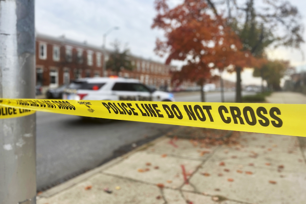 Crime scene tape in Baltimore, 11-7-2023